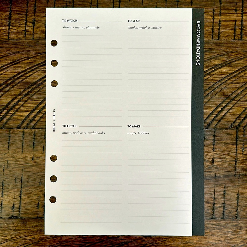 Cloth & Paper Planner